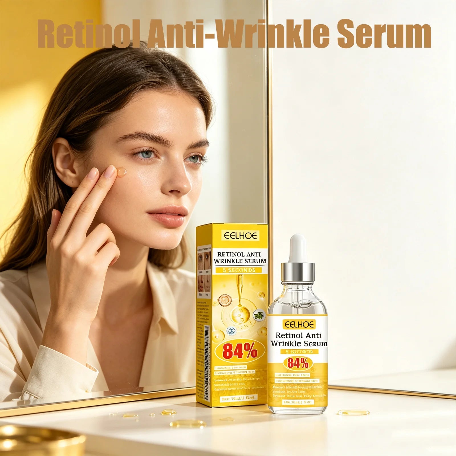 EELHOE Retinol Anti‑Wrinkle Serum Deep Soothing Fine‑Line Minimizer Pore Reduction Improve Dullness Facial Nourishing Essence