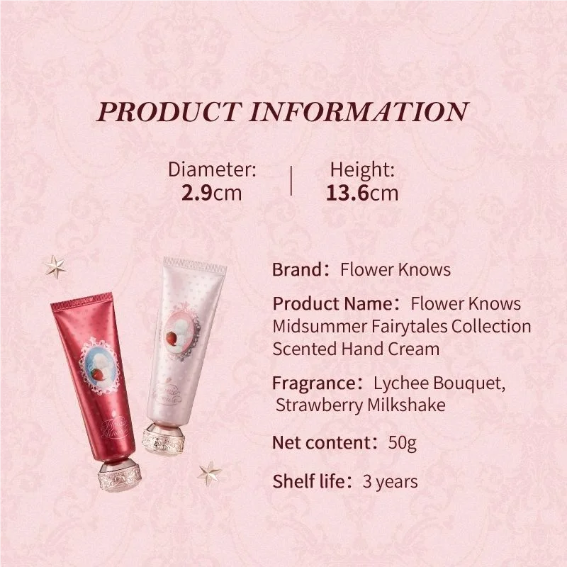 Flower Knows Christmas Limited Scented Hand Cream Strawberry Cupid Collection Moisturizing Hydrating Softening Hand Lotion Holid