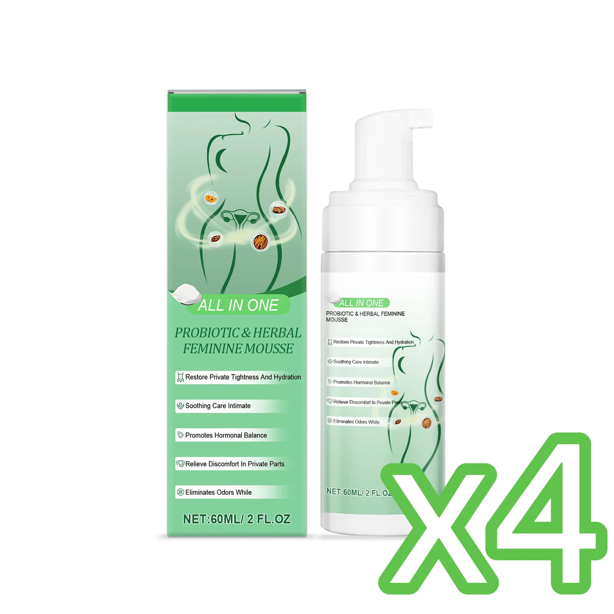 Herbal Women Private Part Care Hygiene Cleansing Mousse PH Balanced Relieve Local Discomfort Remove Odor Daily lasting Protect