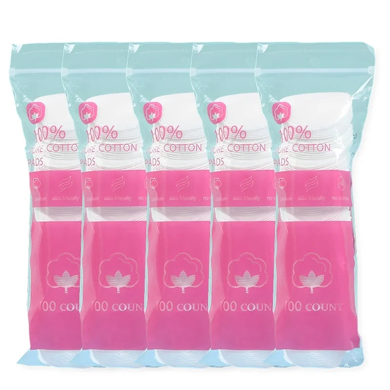 500/100pcs Facial Cleaning Cotton Pads Soft Skin Cleansing Facial Absorbent Paper Makeup Remover Pad Makeup Tools & Accessories