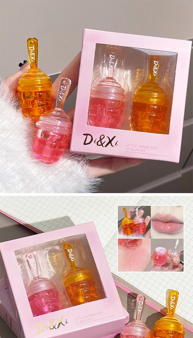 Kleines Honeypot Lippenöl, feuchtigkeitsspendendes und verblassendes Lippenmuster, Wasser-Lippenbalsam Dudu Lips