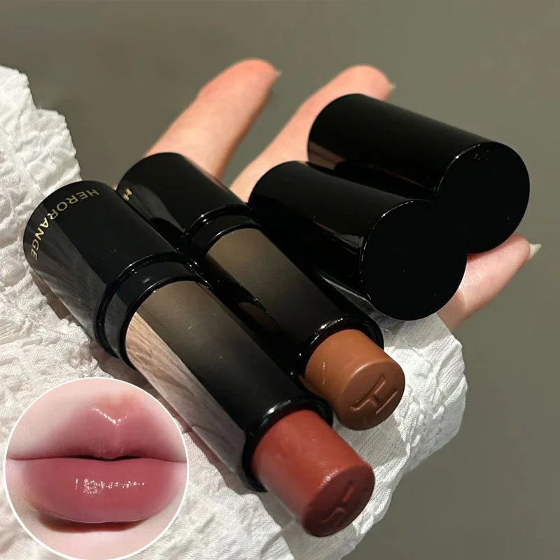 Lipstick Red Brown Lipstick Waterproof Moisturizing Mirror Lipstick Lip Gloss Natural Long-Lasting Makeup Valentine's Day Gift