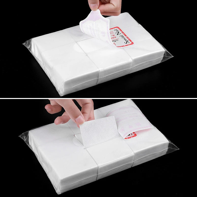 100/3000Pcs Professional Nail Wipe 100% Cotton Pads Lint-Free Nail Cotton Gel Polish Remover Nail Art Cleaning Tools