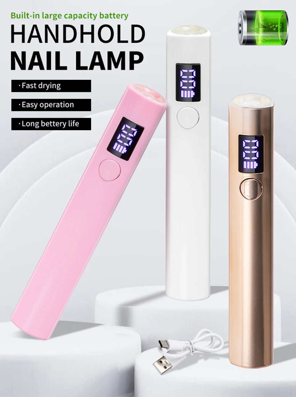 Portable Nail UV LED Lamp And LED Light Support Base Rechargeable for Nails Gel Polish Drying UV Lamp for Nails Art Desk Stand