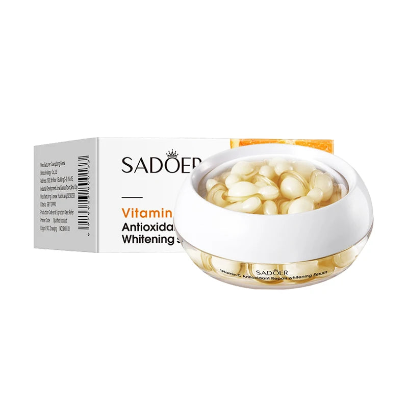 30pcs SADOER Rose Sanil Vitamin C Face Serum Capsule Facial Moisturizing Firming Facial Essence Beauty Face Skin Care Products