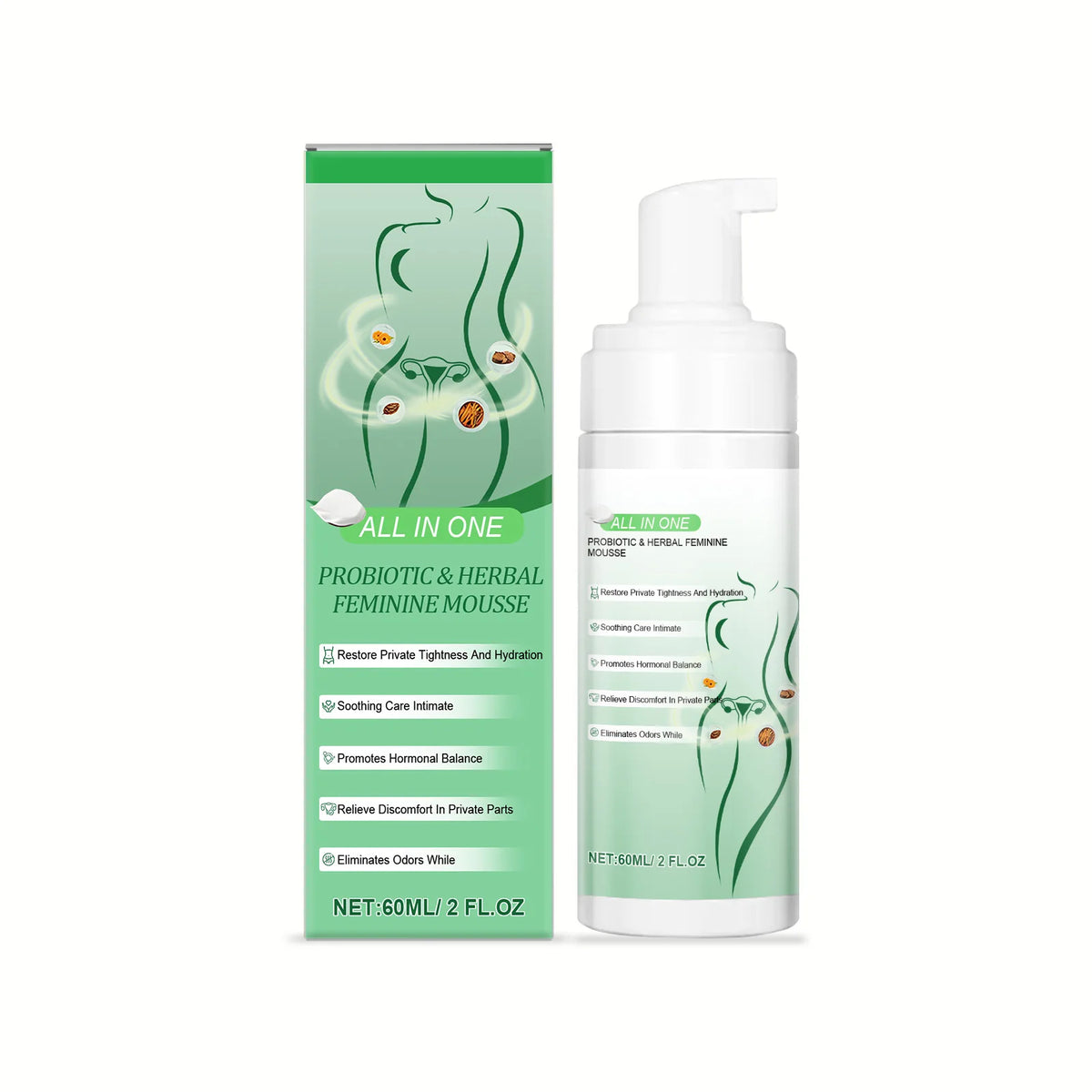 Herbal Women's Private Part Care Mousse Gentle Cleaning Remove Odor Relieve Local Discomfort Deep Protect Sensitive Areas Gel