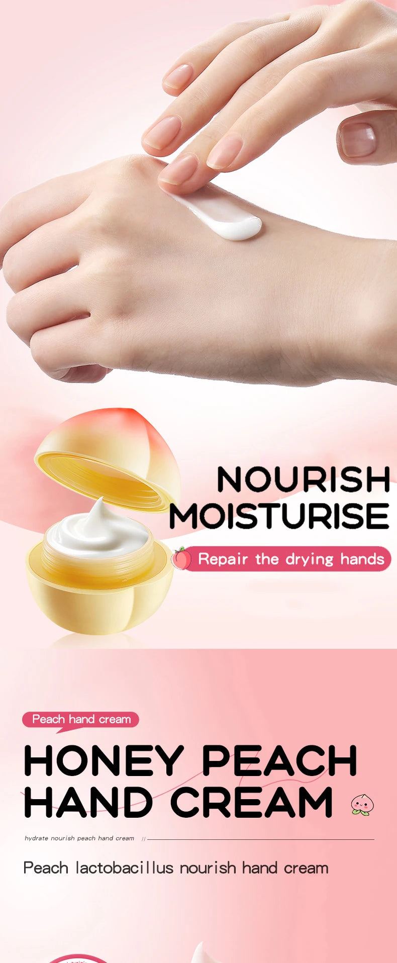 SADOER Mango Peach Aloe Vera Lemon Fruit Hand Cream Moisturizing Brightening Repairing Hand Creams For Hands Skin Care