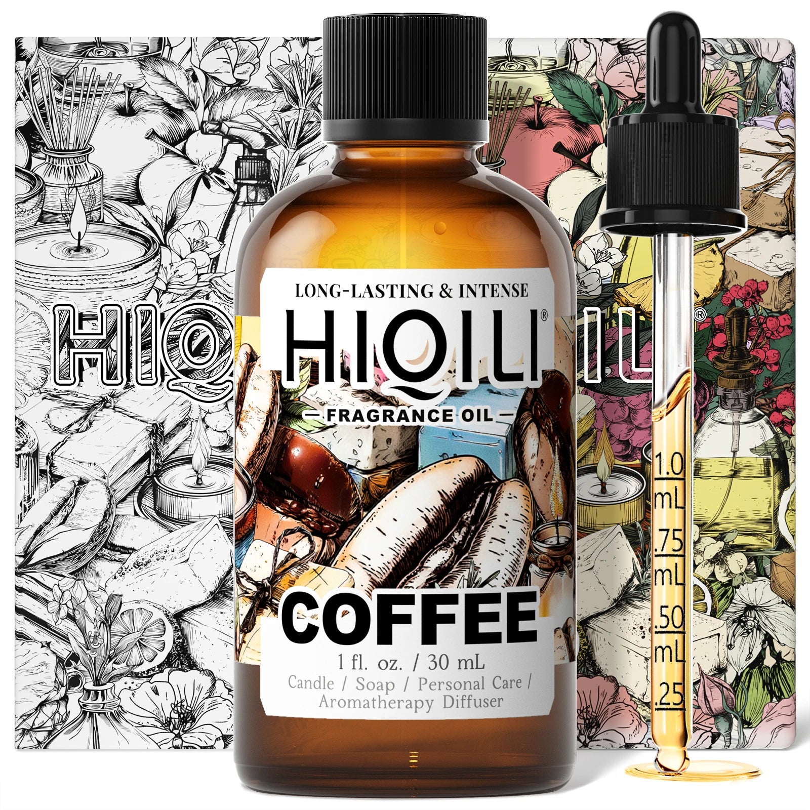 HIQILI New 30ml Perfume Oil Series, Vanilla/Lavender/Rose/Sandalwood 100% Natural Extract Perfume Oil, For Home Use, Humidifier