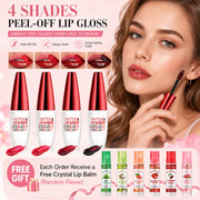 ZaiDoc Peel Off Lip Stain Tint Set 4 Colors Long Lasting Waterproof Transfer Proof Matte Finish Lip Gloss 10g Each