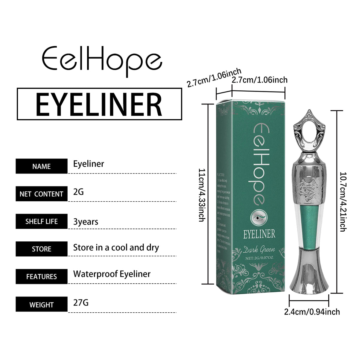 Antioxidant Colored Eyeliner Enhances Barrier Boosts Skin Resistance Reduces Eye Irritation Naturally Long-Lasting Comfortable