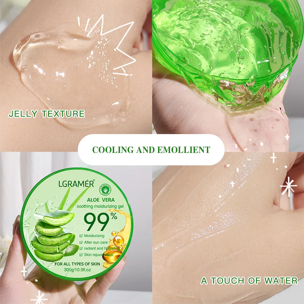 99% Aloe Vera Gel 300g Deep Hydration and Moisturizing Facial Body Leave-In Gel Shrink Pores Sleep Mask Korean Skincare Products