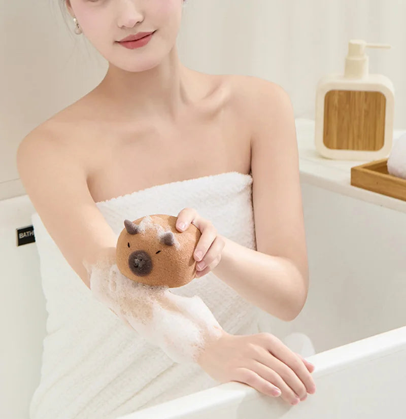 Cute Bath Ball Sponge Cleaning Brushes Cartoon Animal Bubble Sponges Ball Easy Foaming Massage Ball Scrubber For Kids Shower