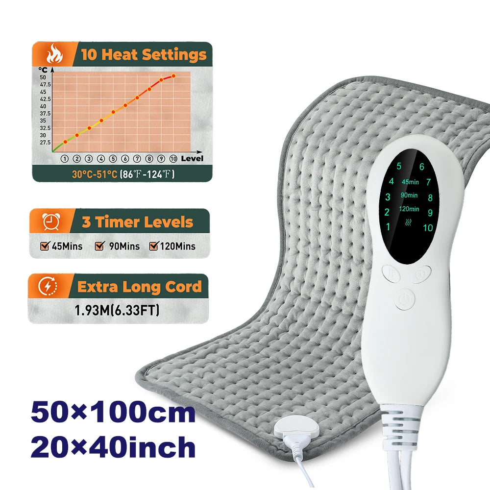 Home Electric Heating Pad Back Shoulder Office Winter Warming Blanket 10 Heat Thermal Mat Abdomen Period Menstrual Belt