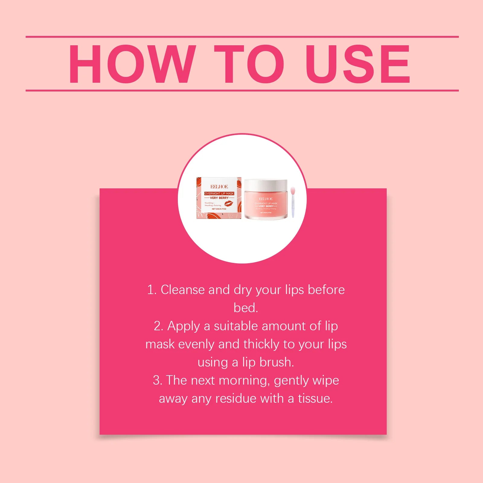 Berry Lip Sleeping Mask Overnight Lip Treatment for Dry Chapped Lips Hydrating Lip Mask with Hyaluronic Acid & Ceramide Deep