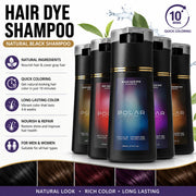 200ml Hair Dye Shampoo For Gray Hair Natural Hair Dye Kit Semi Permanent Hair Dye Shampoo For Women Men Black Brown Purple