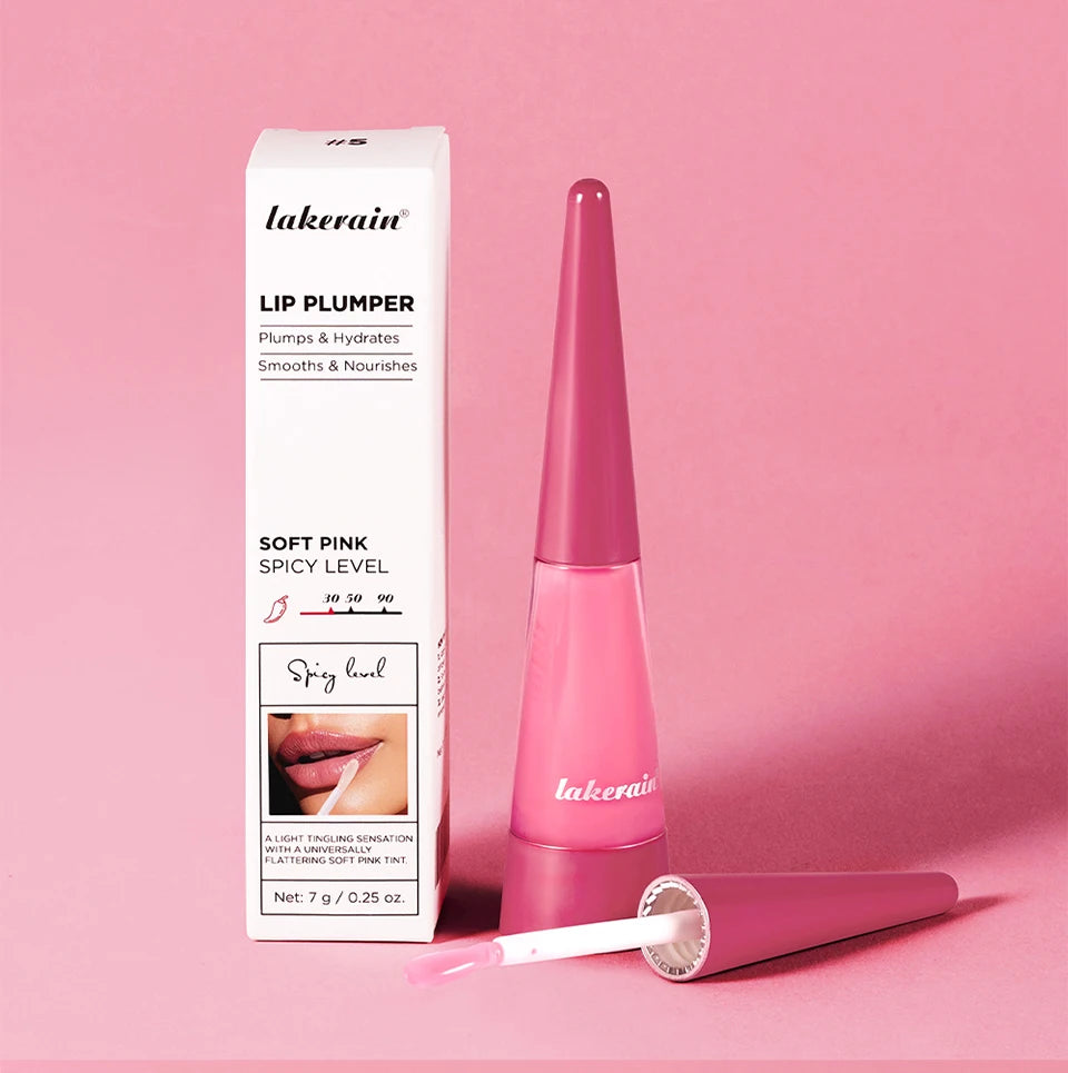 Lakerain Lip Plumper Moisturizing Lip Gloss Transparent Plump Lips Care Lip Stuffer Gift Korean Cosmetics