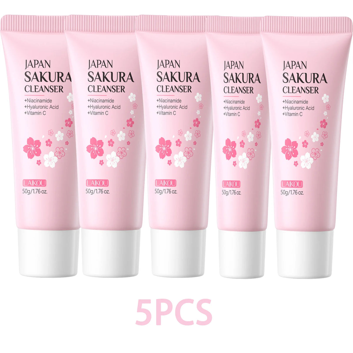 Laikou Sakura Facial Cleanser Deep Cleansing Pores Oil Control Moisturizing Brightening Face Wash Gentle For All Skin Types 50g