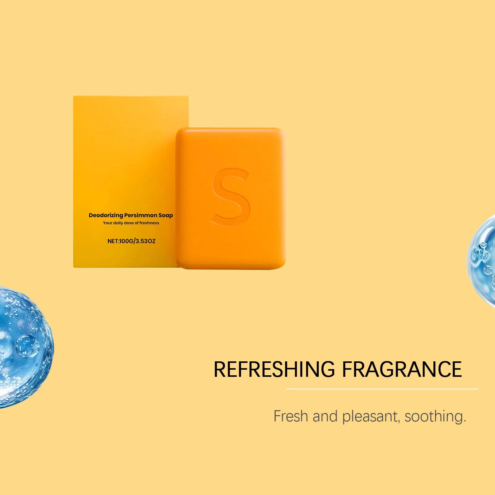 Persimmon Body Cleansing Soap Keep Brightening Improve Odor Deeply Nourish Reduce Dark Acne Removal Care Soap For Women Man 100g