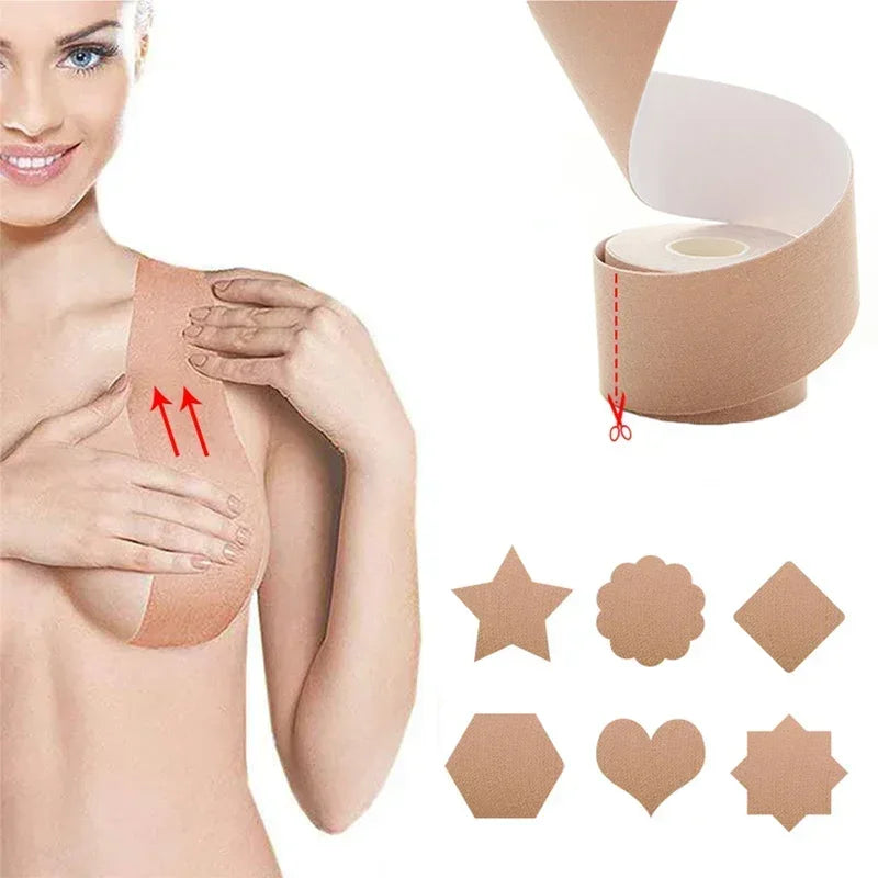 -Bandage,Elastic Fabric, Drooping Suspender, Lifting Chest Patch, Gathering Tape, Self-Adhesive Sports Thin Large Chest Nipple P