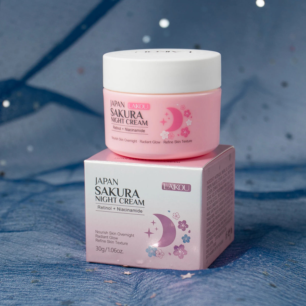 LAIKOU Sakura Day Night Face Cream Nourishing & Brightening Moisturizer Anti-aging Smooth Skin 30g