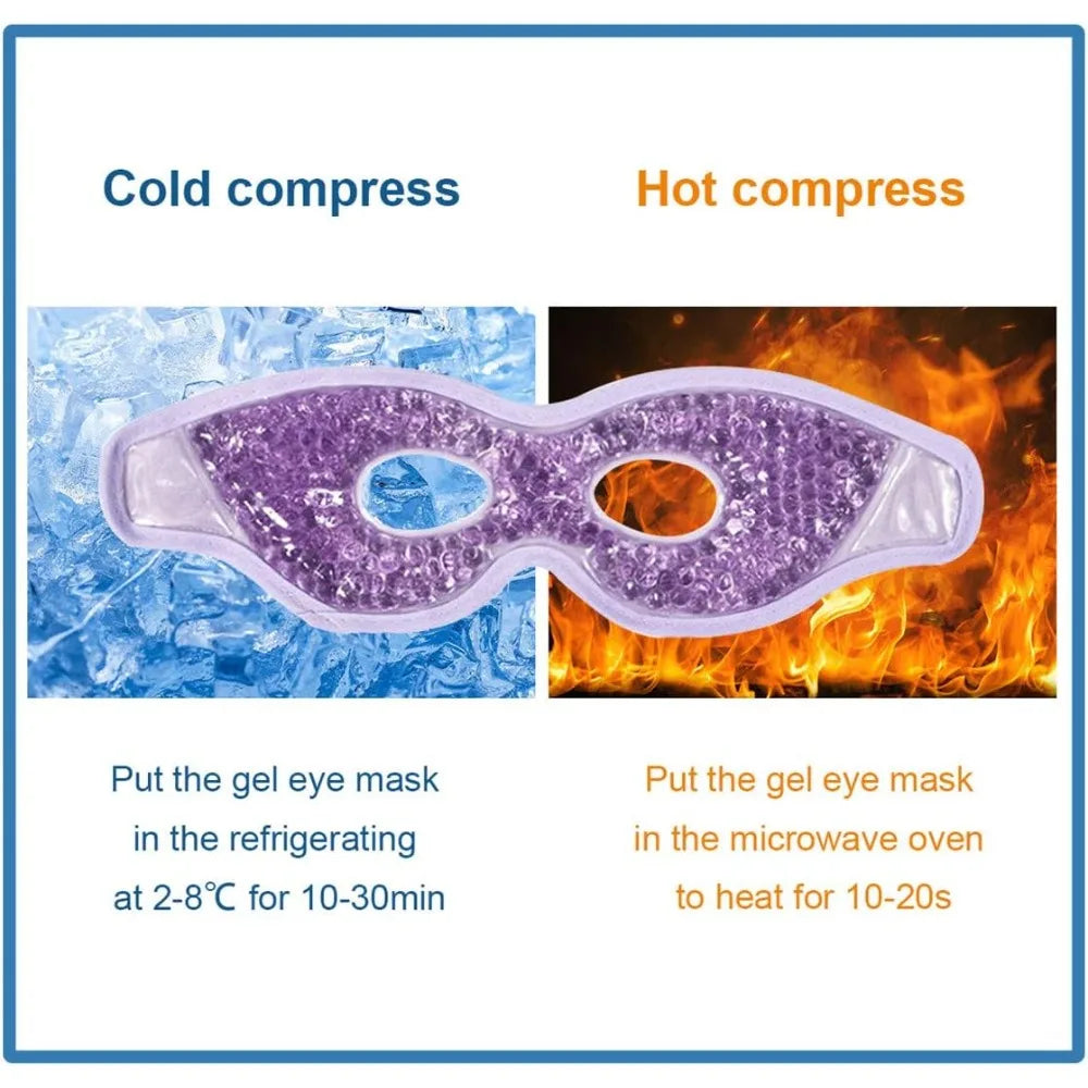 Cooling Gel Eye Mask with Eye Holes Cold Eye Packs for Puffiness & Swelling Reusable Hot Cold Compress Heat Ice Gel Pack