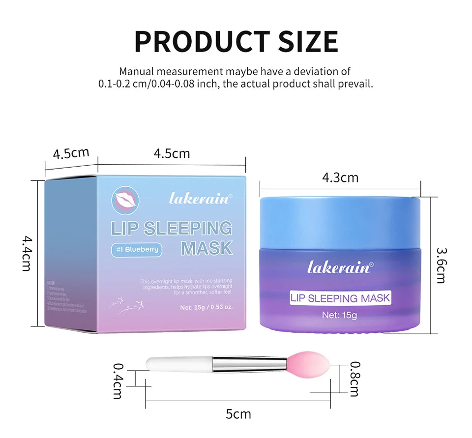 Lakerain Lip Sleeping Mask Smooth Creamy Texture Dual-Color Formula Overnight Hydration Non-Sticky Natural Protection Lip Mask