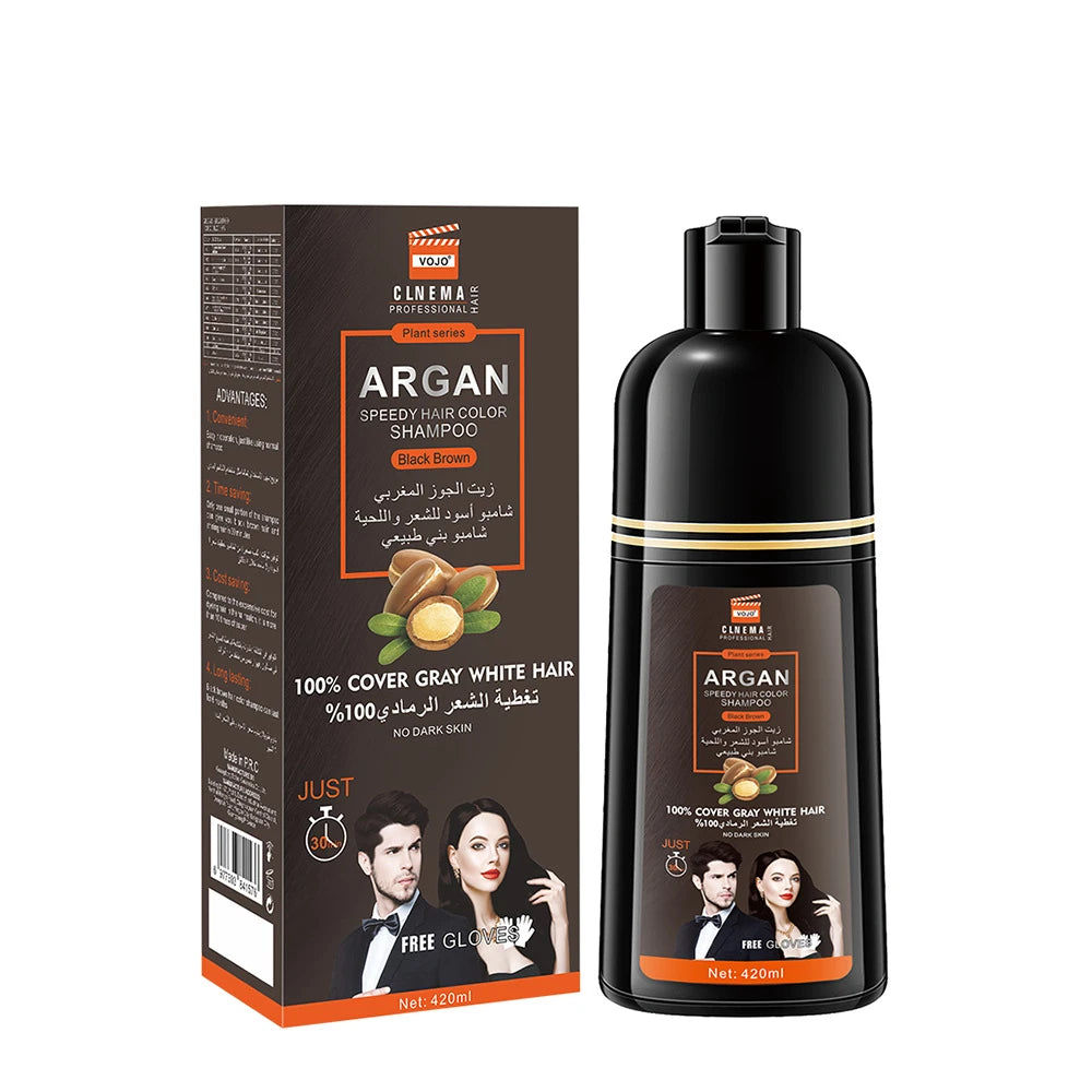 420ml Hair Dye,3-in-1 Hair Dye Shampoo Rapid Hair,Cleansing & Moisturising,Smoothing Black Hair Coloring Shampoo,Hair Care