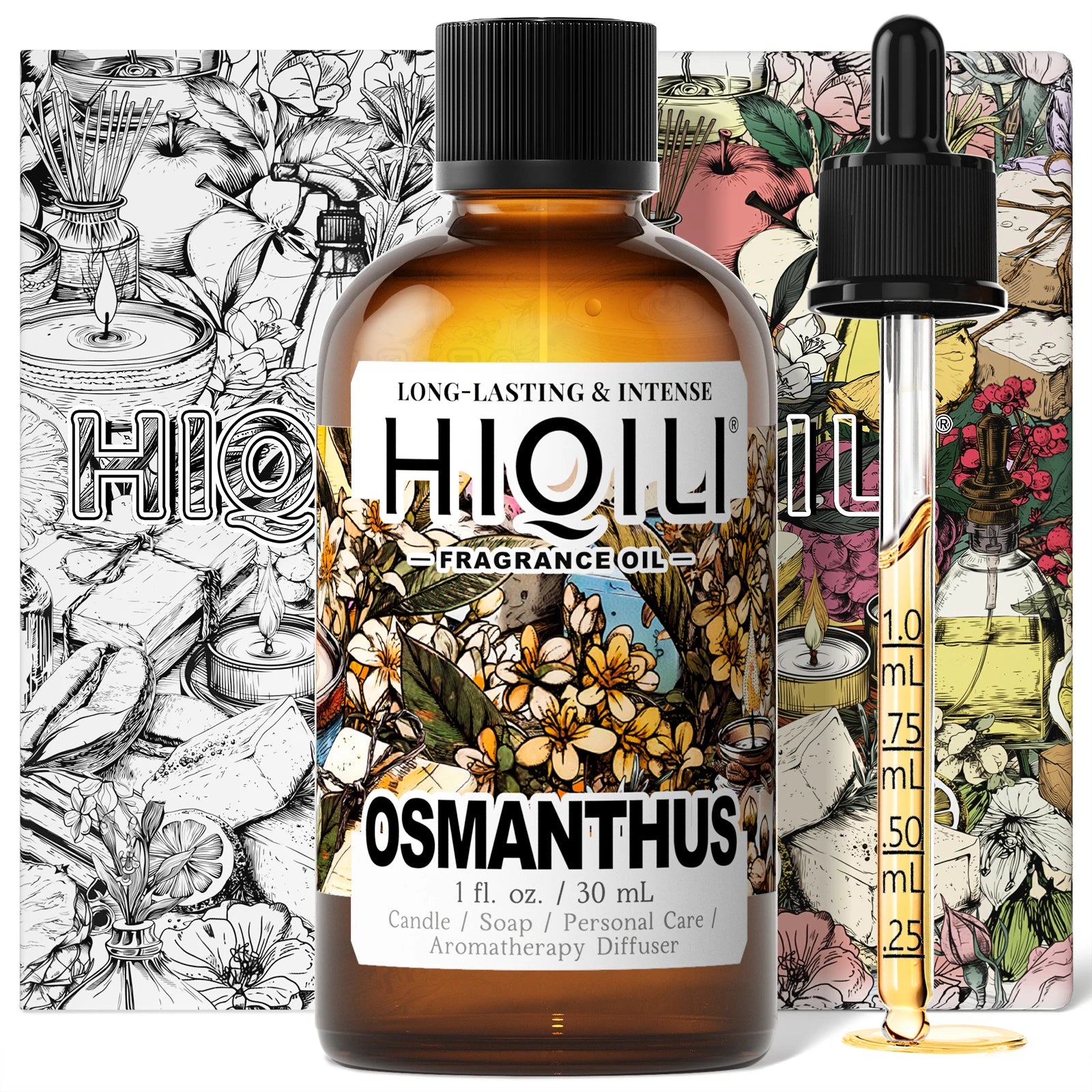 HIQILI New 30ml Perfume Oil Series, Vanilla/Lavender/Rose/Sandalwood 100% Natural Extract Perfume Oil, For Home Use, Humidifier