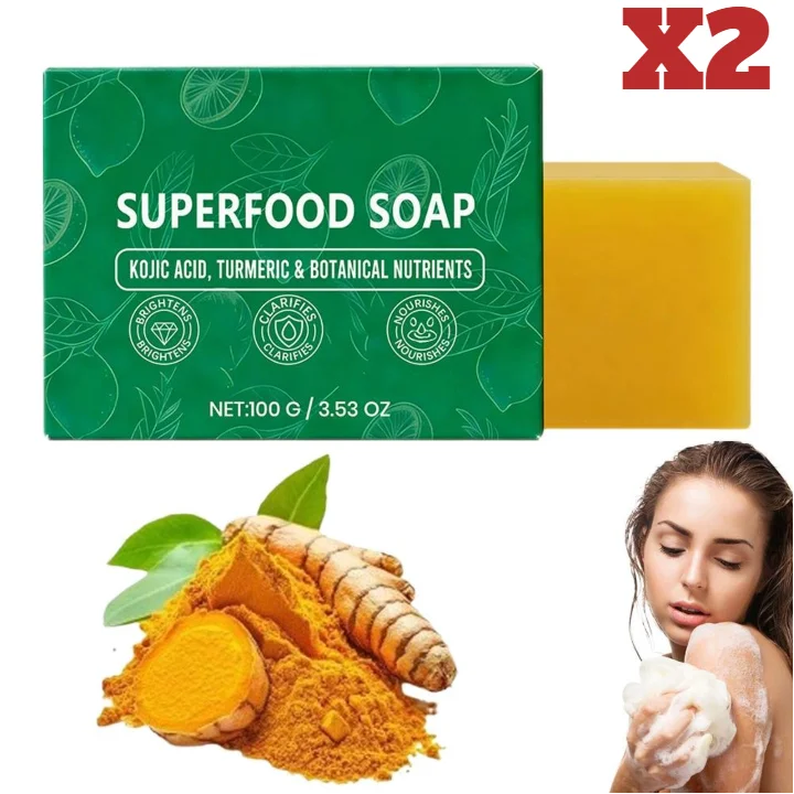 1/2PCS Turmeric Lemon Soap for Dark Spots Removal Skin Brightening Face Body Wash Deep Cleansing Nourishing Hyperpigmentation Ca
