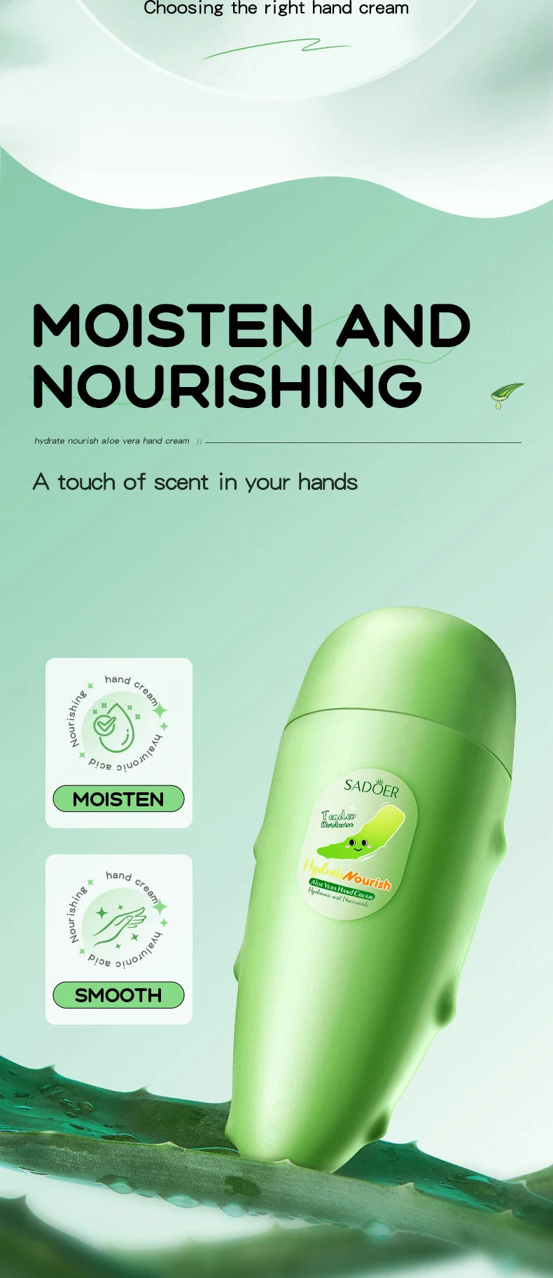 SADOER Mango Peach Aloe Vera Lemon Fruit Hand Cream Moisturizing Brightening Repairing Hand Creams For Hands Skin Care