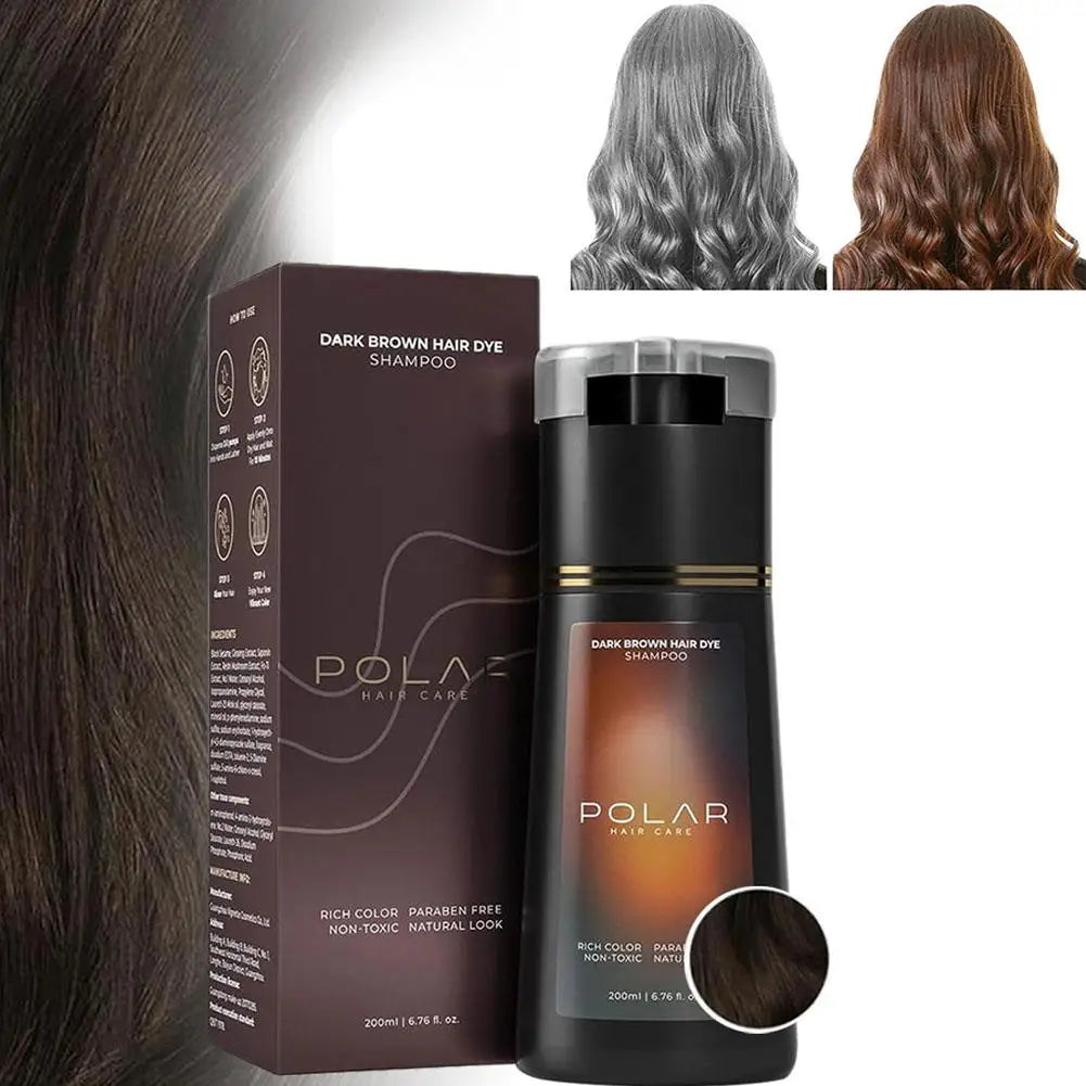 200ml Hair Dye Shampoo For Gray Hair Natural Hair Dye Kit Semi Permanent Hair Dye Shampoo For Women Men Black Brown Purple