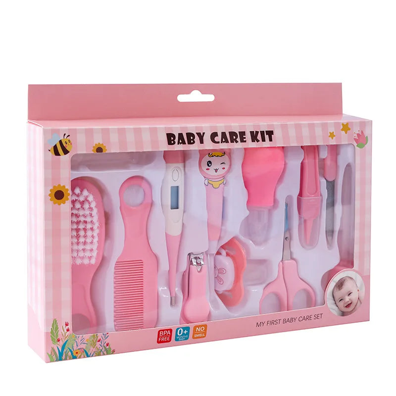 12 Piece Baby Care Set, Baby Medication Care Set, Baby Comb, Brush, Nail Clipper Set, Food Grade Safe, Non-toxic, Easy to Clean