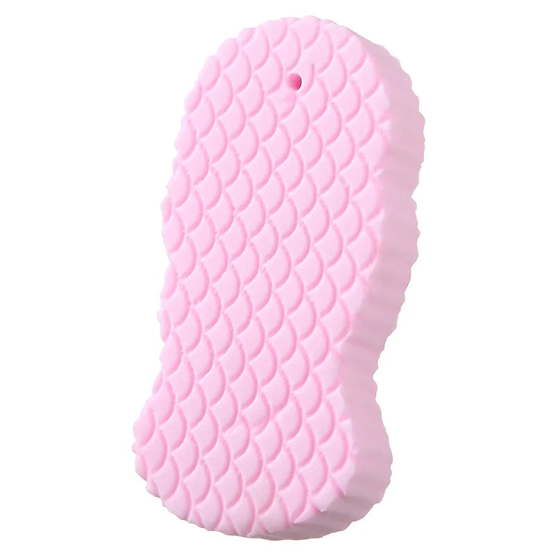 DOUBLE-SIDED SPONGE BATH WASH, FISH SCALE PATTERN STEREOSCOPIC BATH SPONGE, SKIN-FRIENDLY NO PAIN BODY SCRUBBER FOR BATHING
