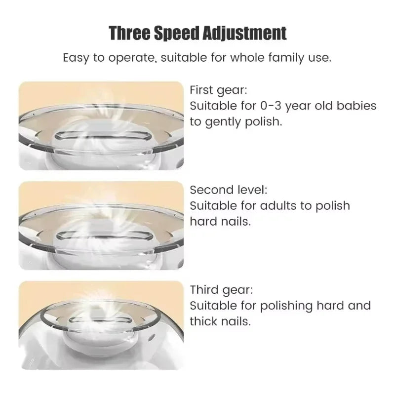Portable 2 In 1 Electric Nail Grinder With LED Light Mini Manicure Nail File Tool Household Nail Care Supplies For Baby Adult