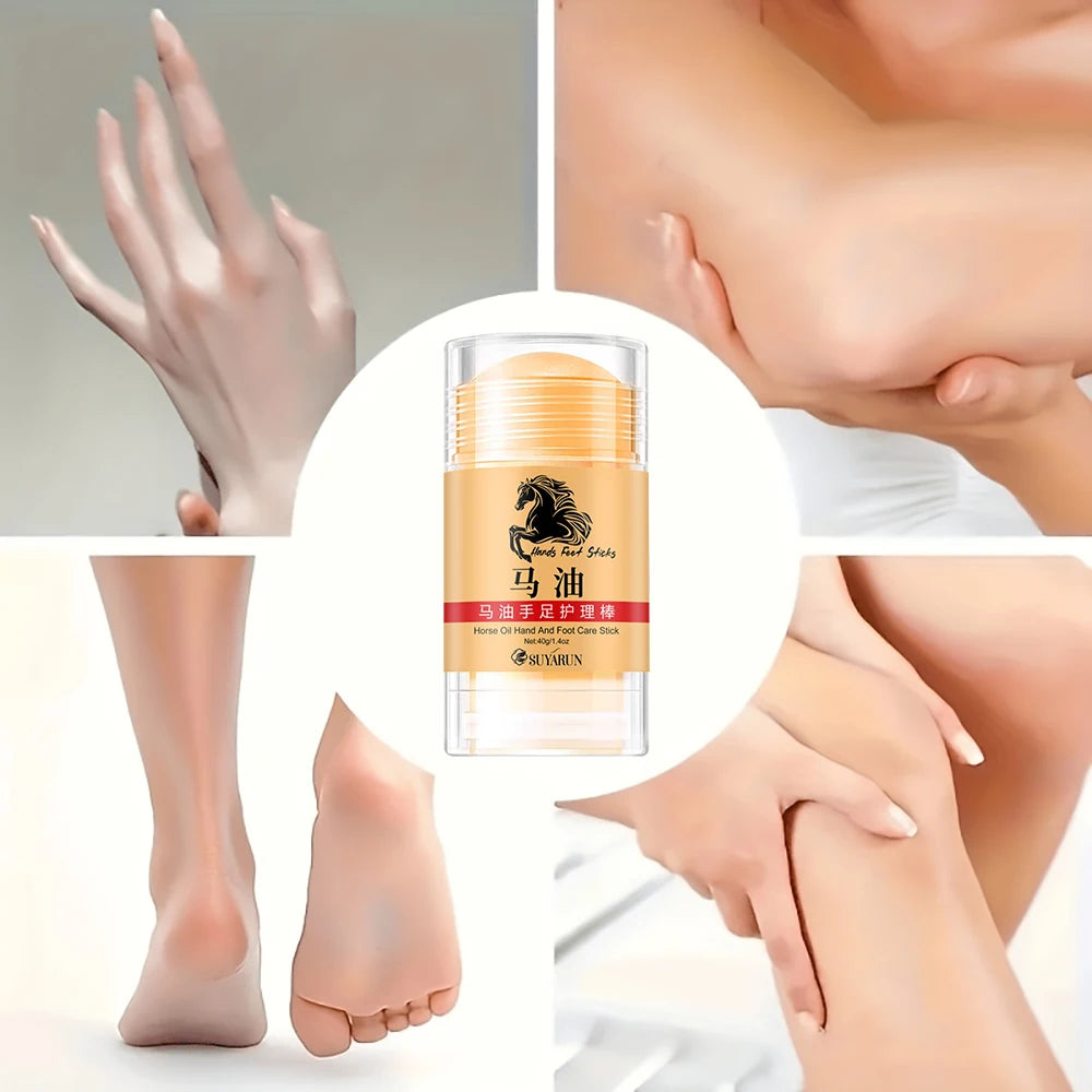 SUYARUN Premium Horse Oil Hand Foot Care Stick-Intense Moisturizing&Repairing Balm for Dry Cracked Skin, Cream for Hands, Feet.