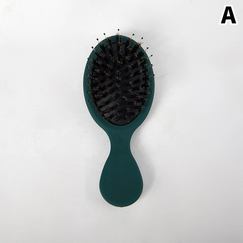 [Y]1PC Oval Boar Bristle & Nylon Hair Comb Mini Anti-static Hair Scalp Massage Comb Hairbrush Salon Hair Care Brush Styling Tool