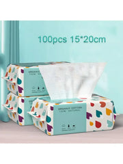 Disposable Face Towel,2 Pack 200 Count Ultra Soft Thick Wash Cloths for Adults and Baby,  Dry Wipes for Washing and Drying