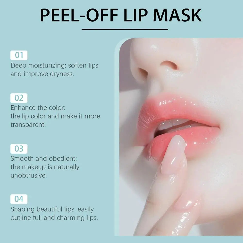 Peel-Off Lip Mask Hydrating Exfoliating Lip Scrub Mask for Dry Lips, Moisturizing Plumping Lip Peel Mask to Remove Dead Skin