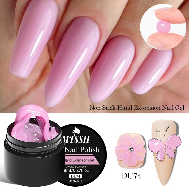 Clear Non-Stick Hand Extension Gel Nail Polish 3D Shaping/Sculpting/Carving UV/LED Gel Milky Jelly Hard Gel Nail Supplies DIY