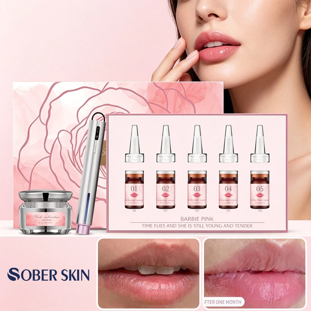SOBER SKIN Natural Rose Lip Care Rose Scrub Lip Balm Lighten Dark Lip Color Brighten Roma Pink Lip