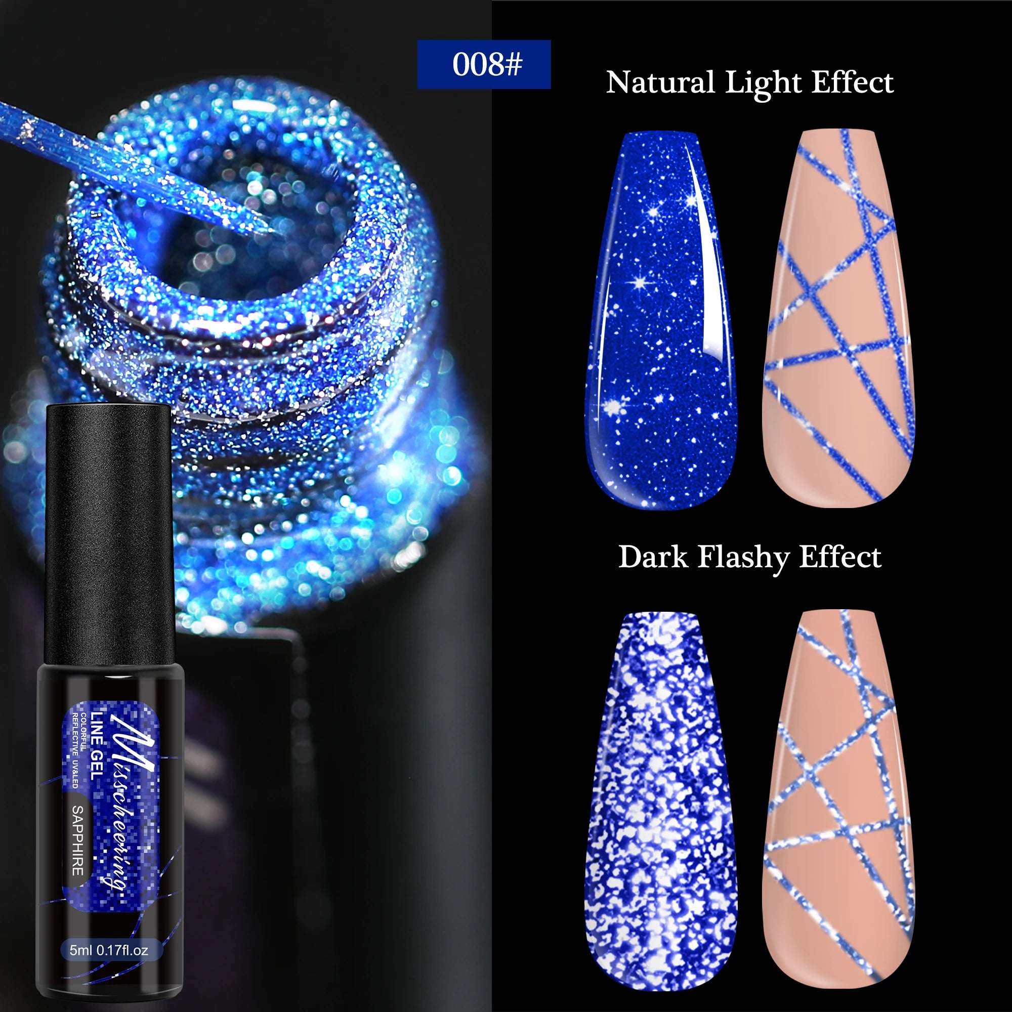 5ml Fluorescent Diamond Line Gel Shiny Painted Gel Nail Polish Semi-Permanent UV Gel Polish Varnish DIY Nail Art Design Salon
