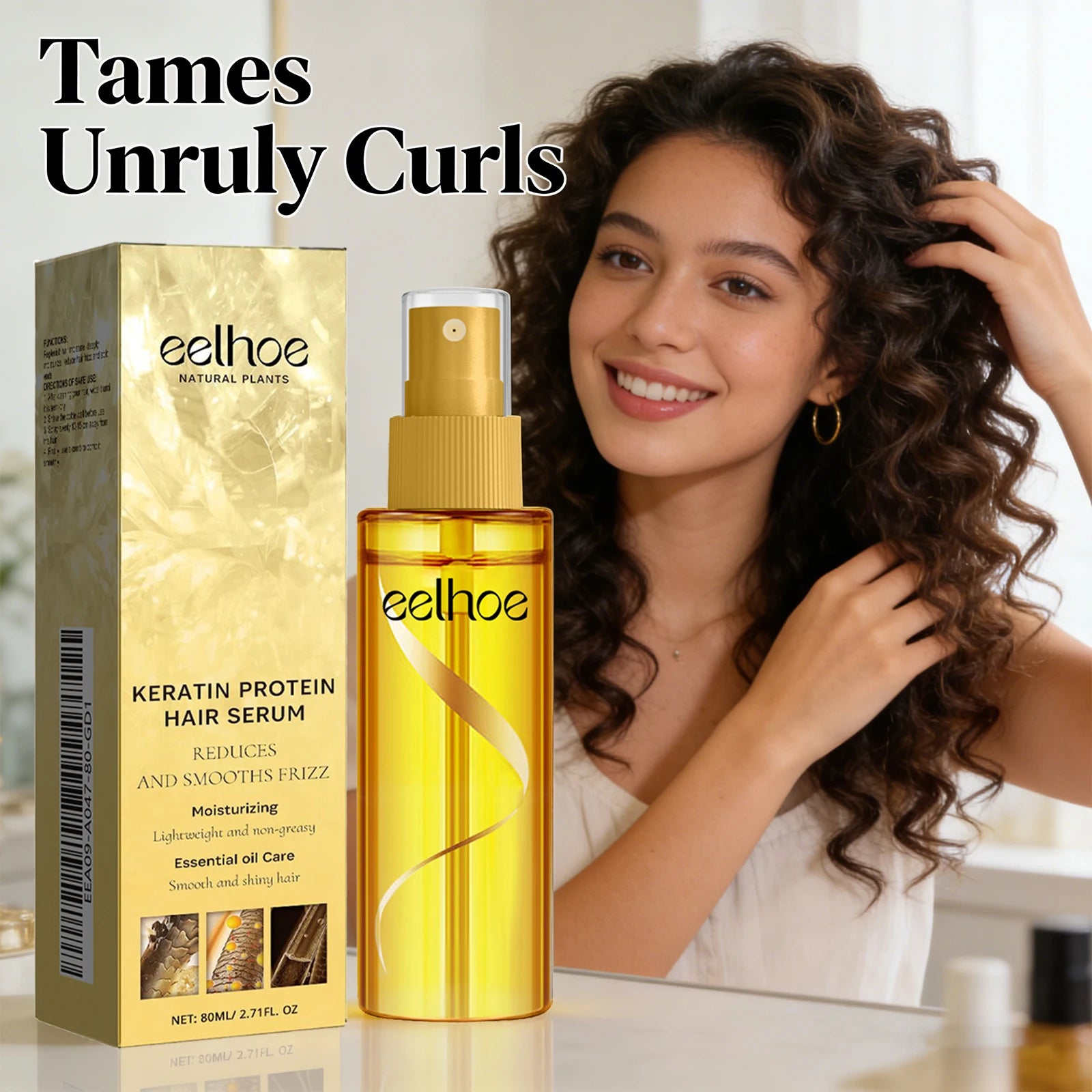 Keratin Protein Hair Serum Nourishing Repairing Damaged Hair Improve Gloss Reduce Hair Frizz Refreshing Hairdressing Oil Essence