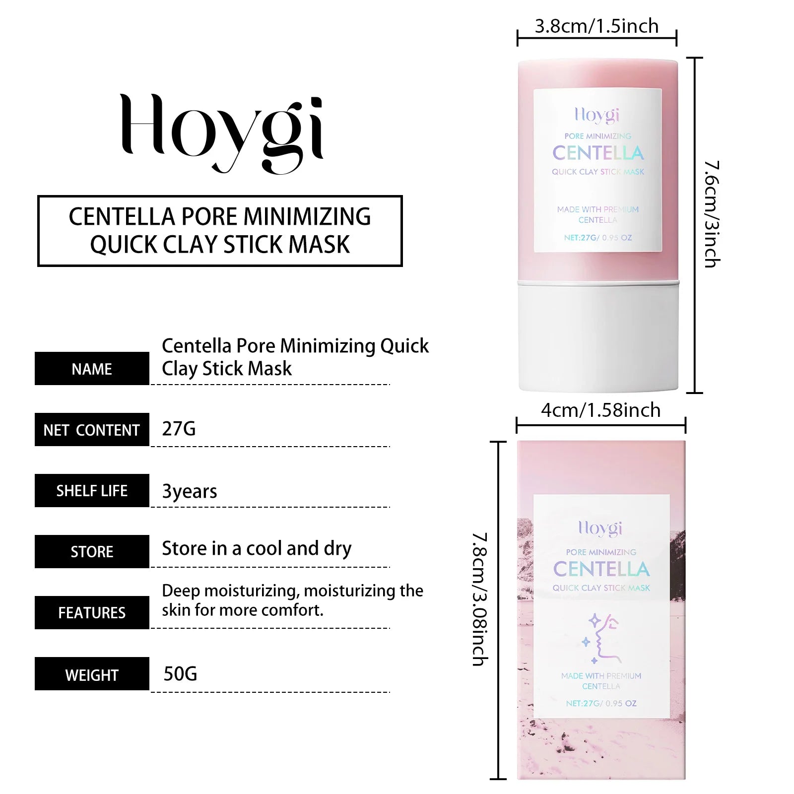 Korea Centella Rapid Pore Cleansing Clay Mask Quick Moisturizing Soothing Facial Brightening Face Mask Korean Skincare 27g