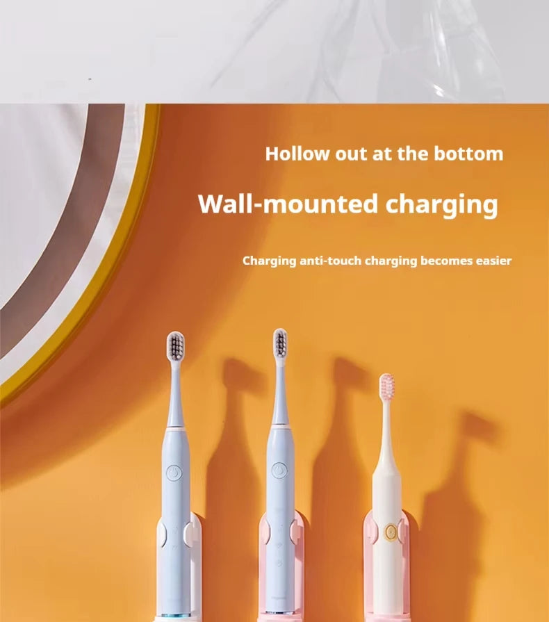 Toothbrush electronic holder, wall mounted adhesive holder, toothbrush organizer to save space and keep dry