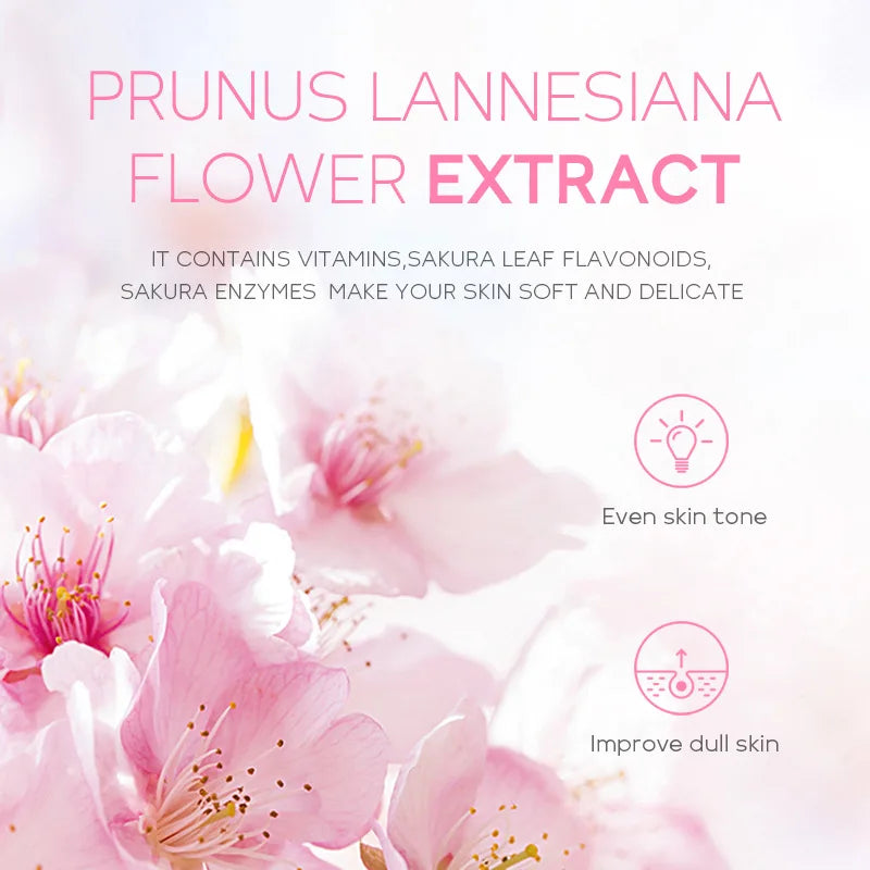 Sakura Gentle Facial Foaming Cleanser Shrink Pores Deep Clean Oil Control Reduce Blackhead Moisturizing Facial Skin Care
