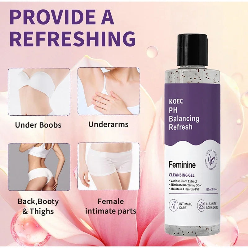 Women PH Balancing Cleansing Wash Shower Gel Set Natural Plant Extract Aloe Vera Gentle Intimate Care Daily Refreshing Body Care
