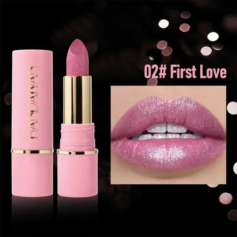 8 Colors Diamond Shimmer Lipstick Purple Metallic Glitter Pearlescent Lip Tint Long Lasting Waterproof Lipstick Makeup Cosmetics