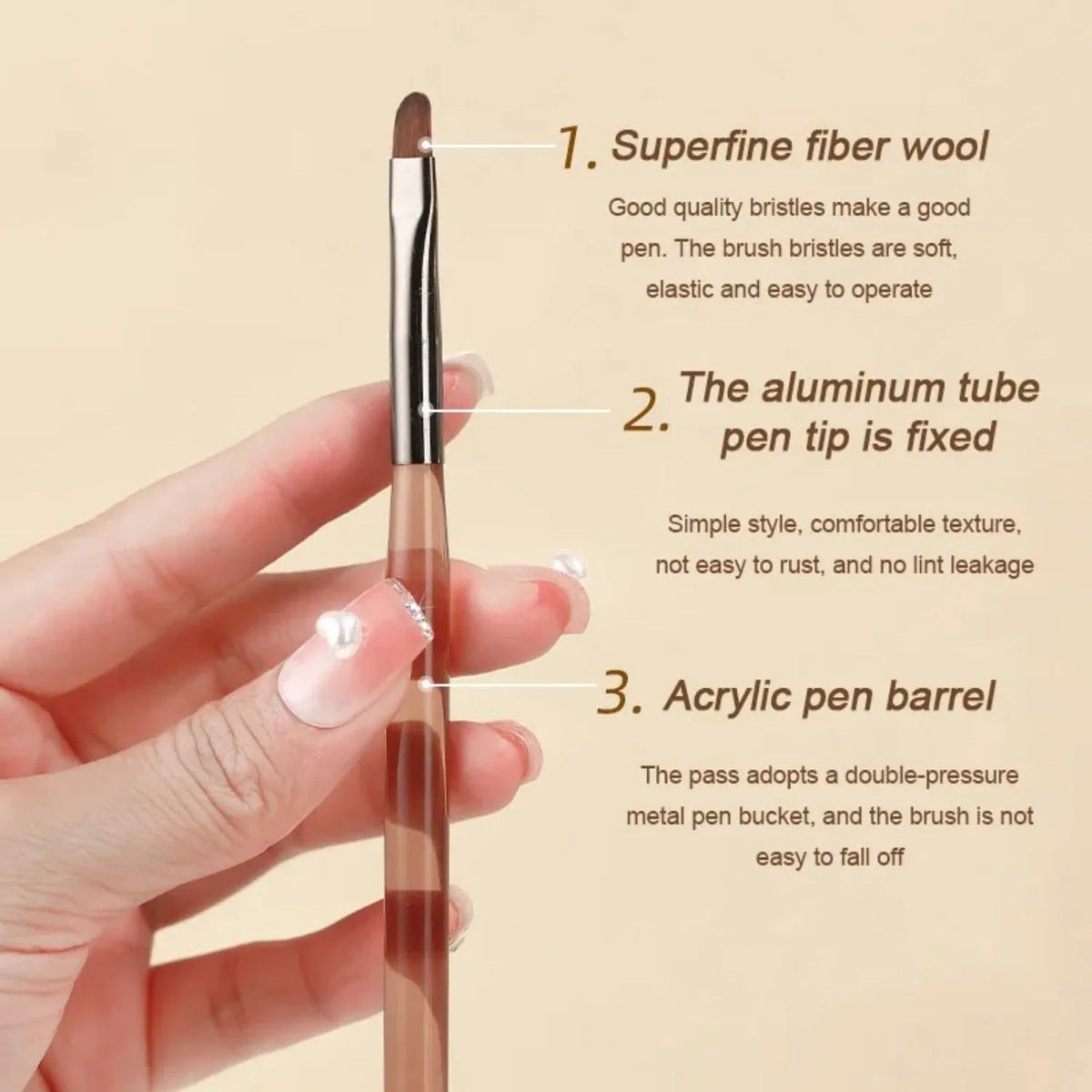 9PCS UV Gel Nail Brush Liner DIY Painting Pen Manicure Acrylic Drawing Brush for Nail Art Design Nails Tip Display Painting Tool