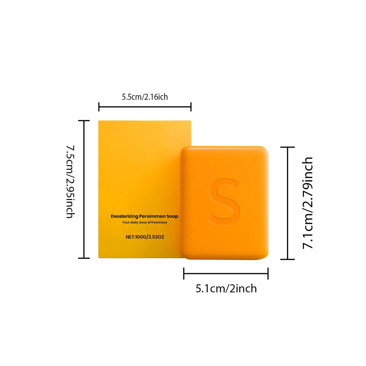 Persimmon Body Cleansing Soap Keep Brightening Improve Odor Deeply Nourish Reduce Dark Acne Removal Care Soap For Women Man 100g