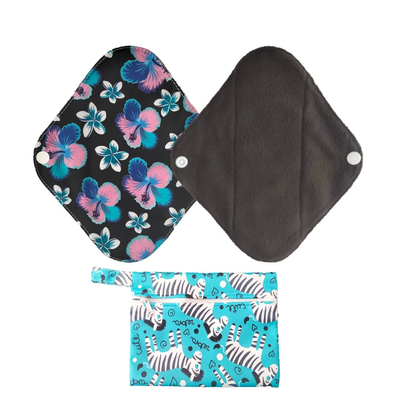 6pcs/lot Health Feminine Hygiene Bamboo Charcoal Panty Liner Reusable Waterproof Ventilate Material Menstrual Cloth Sanitary Pad